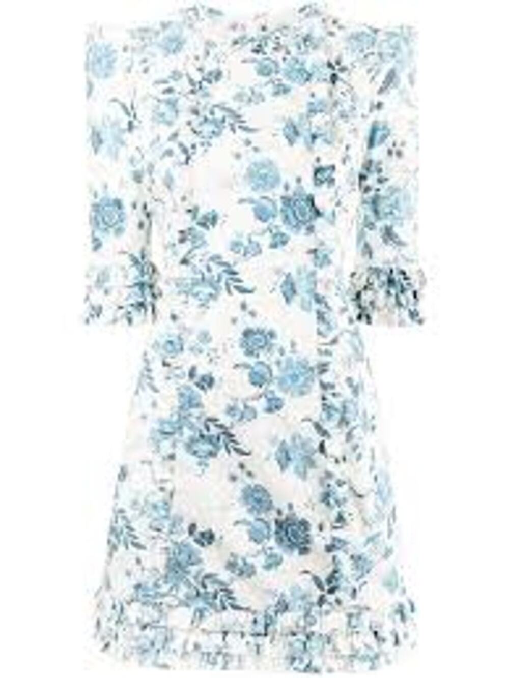 The Vampire's Wife Floral-print Ruffle Dress In White